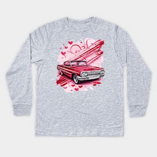 Valentine's Day Red Chevy Impala Art desigm Kids Long Sleeve T-Shirt